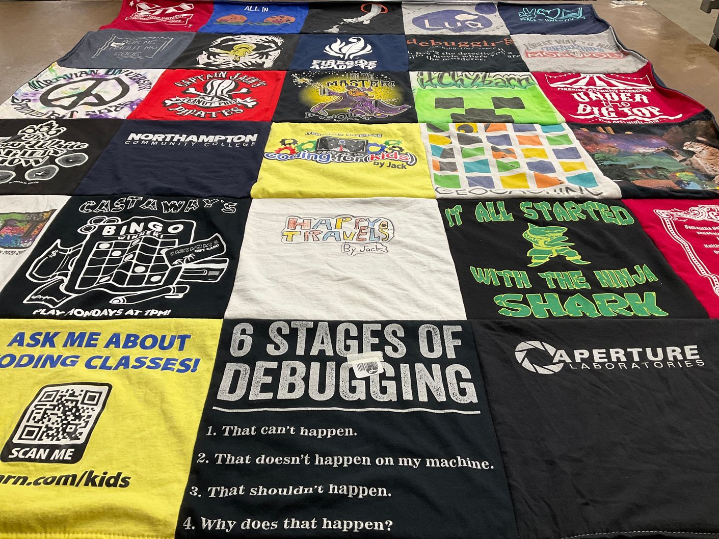 T-shirt quilt from northampton community college by Sarah from PA