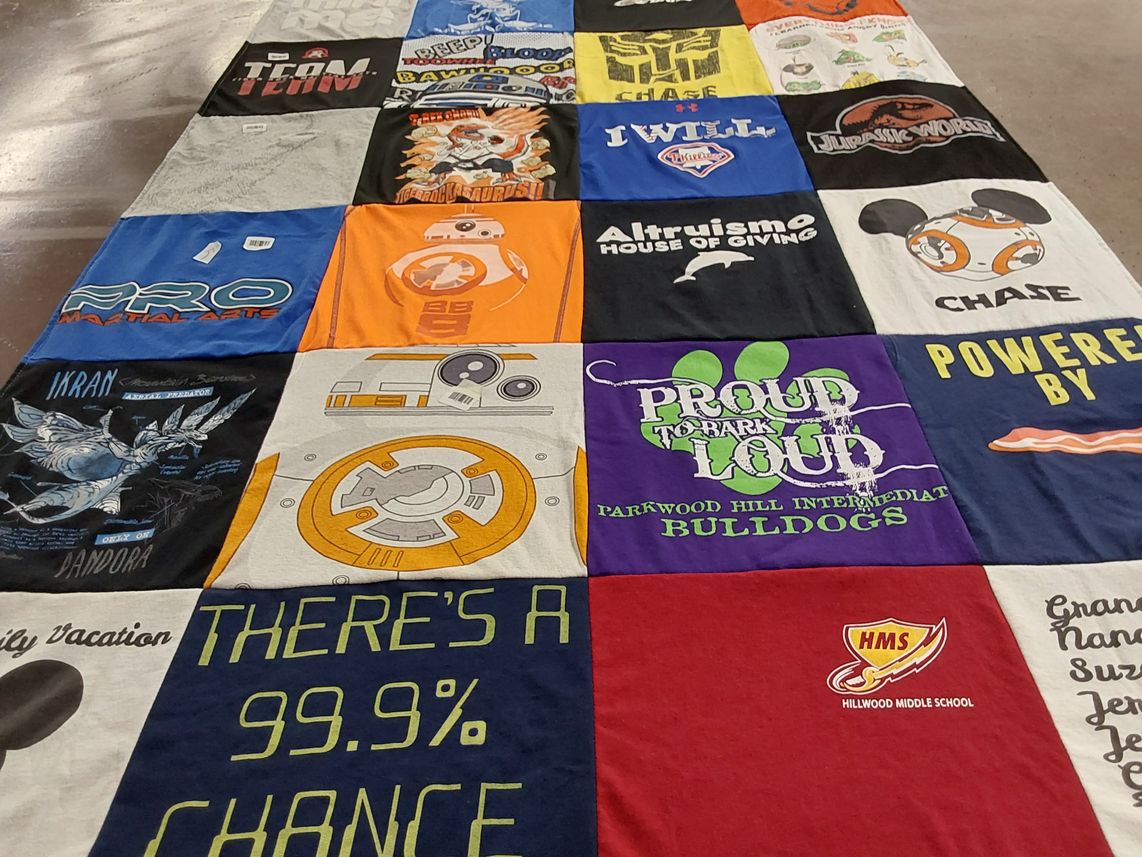 T-shirt quilt from parkwood hill intermediate school, hillwood middle school by Gail from TX