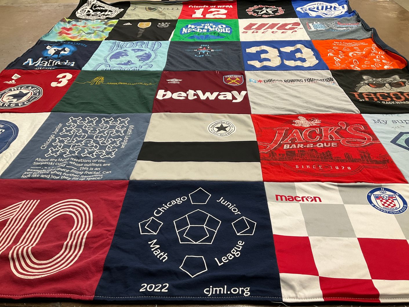 T-shirt quilt featuring chicago fire soccer club by Inka from IL