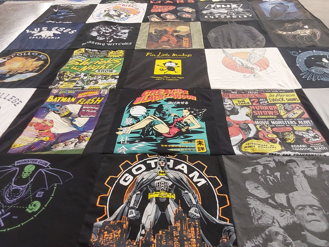 T-shirt quilt from college by Tobey from CA