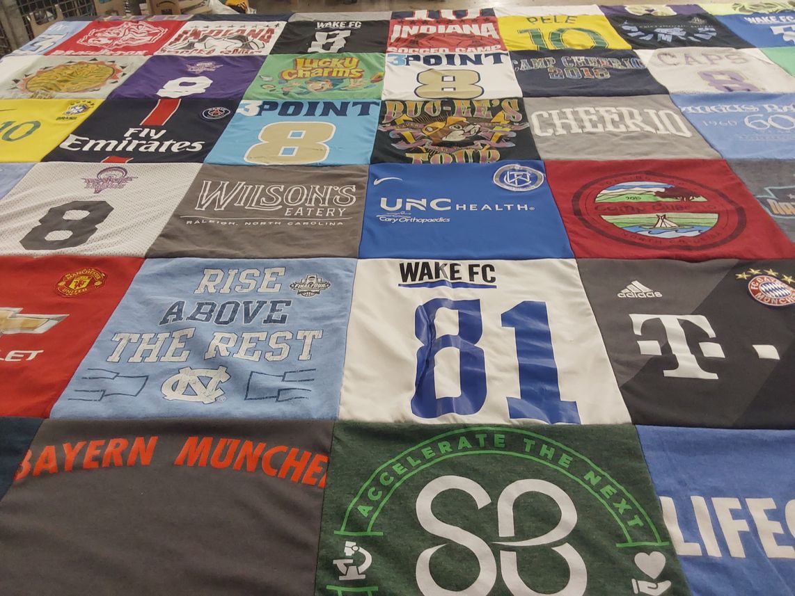 T-shirt quilt featuring wake forest university, bayern munich by Debbie from NC