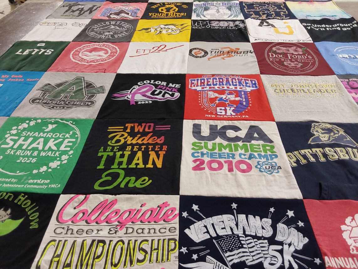T-shirt quilt from pittsburgh cheerleading by Claire from PA