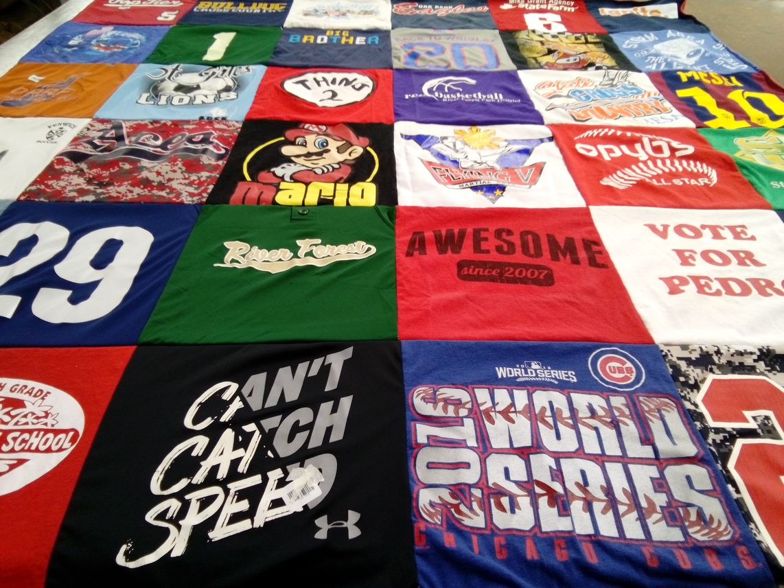 T-shirt quilt featuring chicago cubs by Julianne from IL