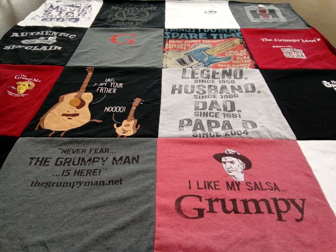 T-shirt quilt with music, guitar themes by donna from MS