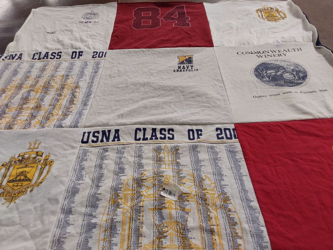 T-shirt quilt from united states naval academy by Aleksandra from MA