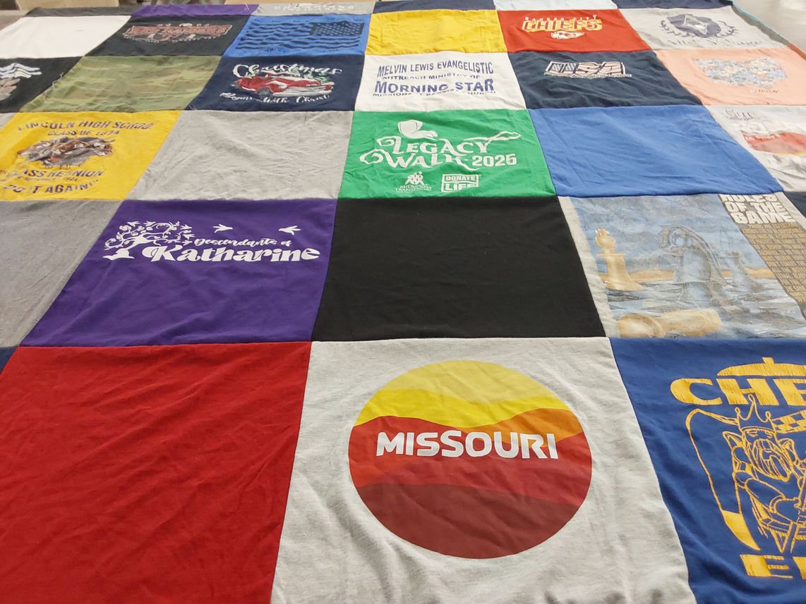 T-shirt quilt from lincoln high school by Rose from MO