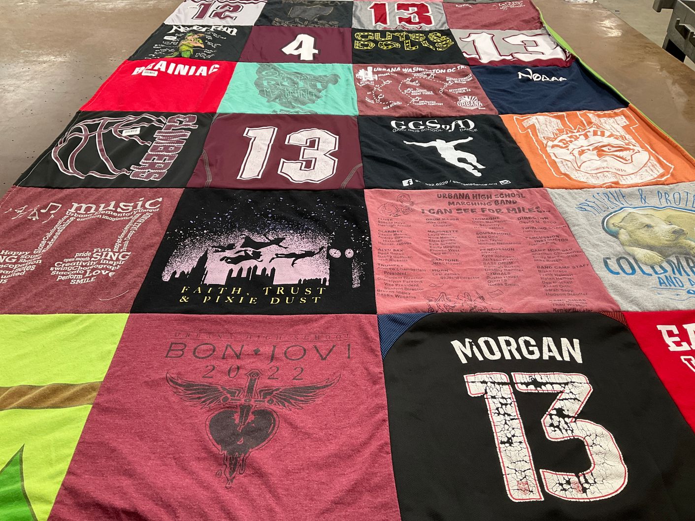 T-shirt quilt from urbana high school by Toni from OH