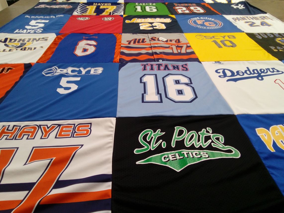 T-shirt quilt featuring dodgers, titans by Kyle from CA