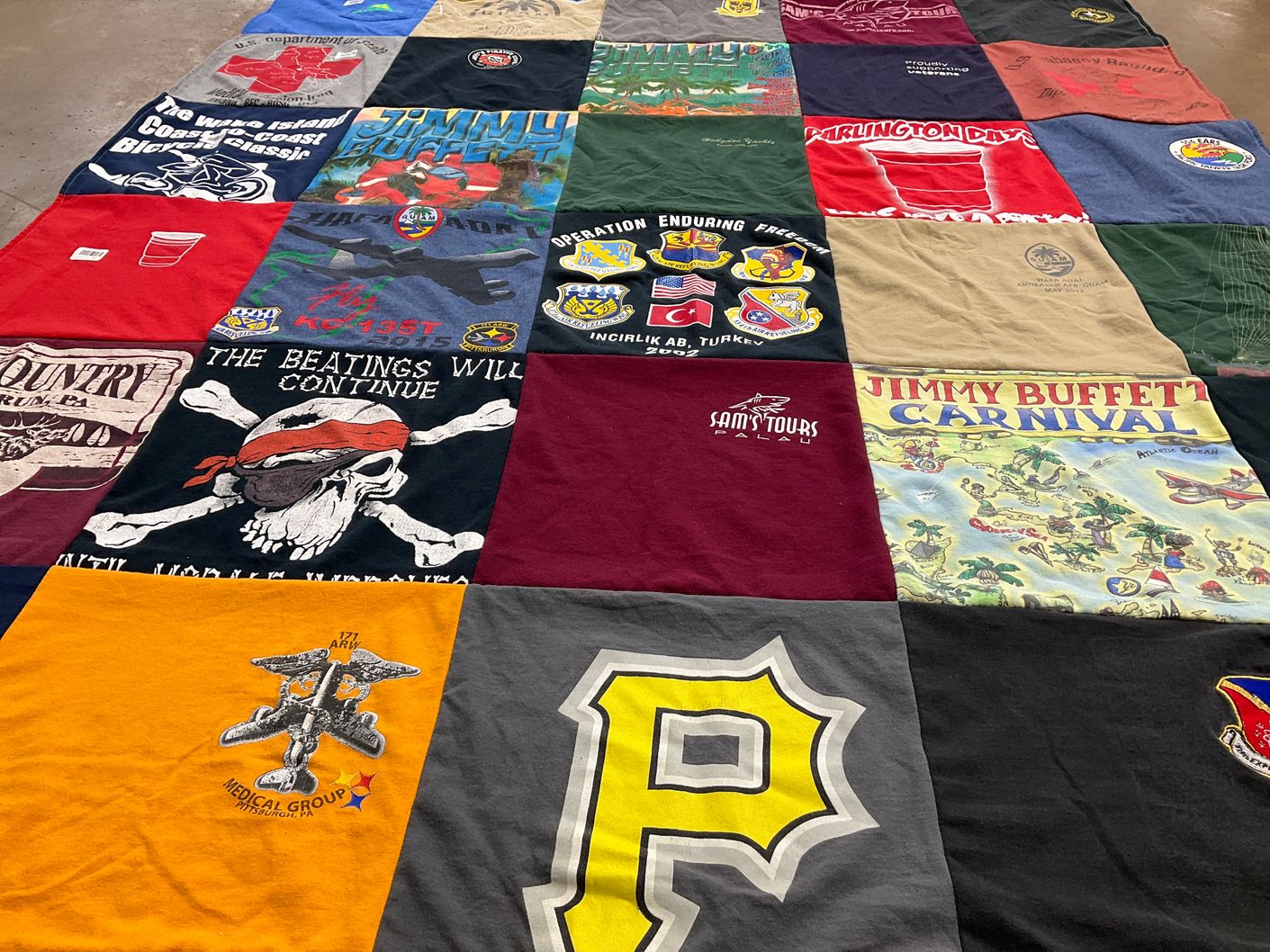 T-shirt quilt featuring pittsburgh pirates by kristen from PA