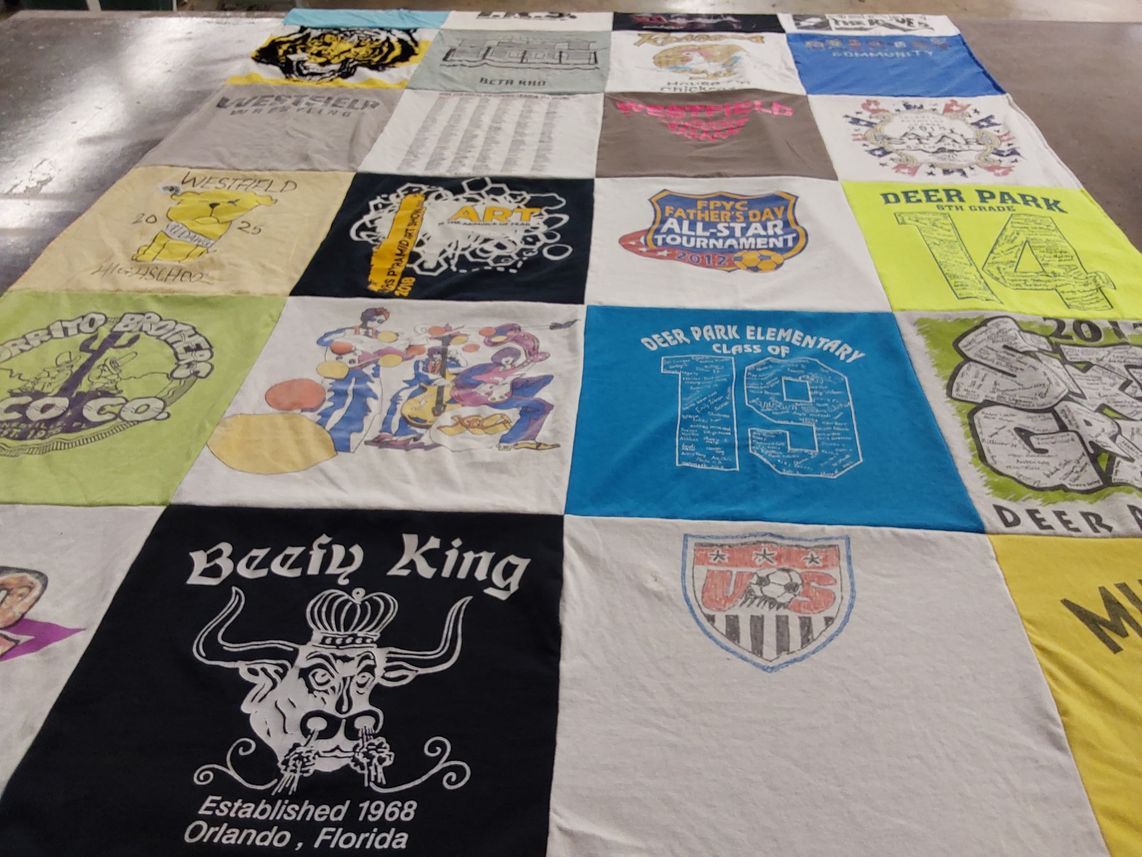 T-shirt quilt featuring deer park middle school by Amy from VA