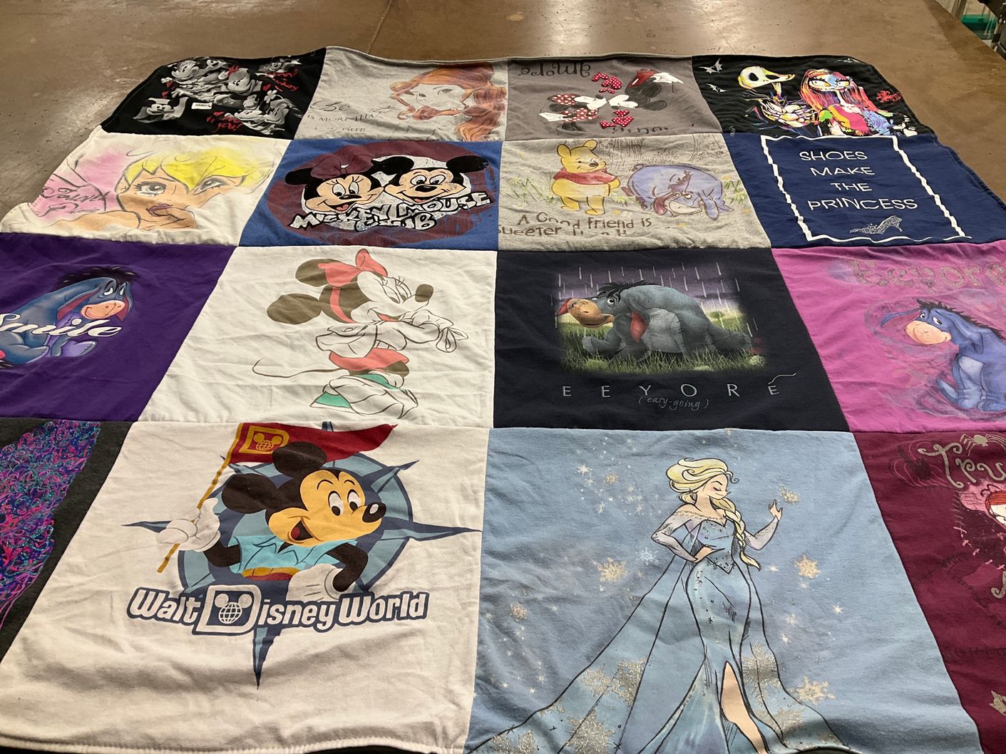T-shirt quilt with disney, cartoons themes by marissa from WA