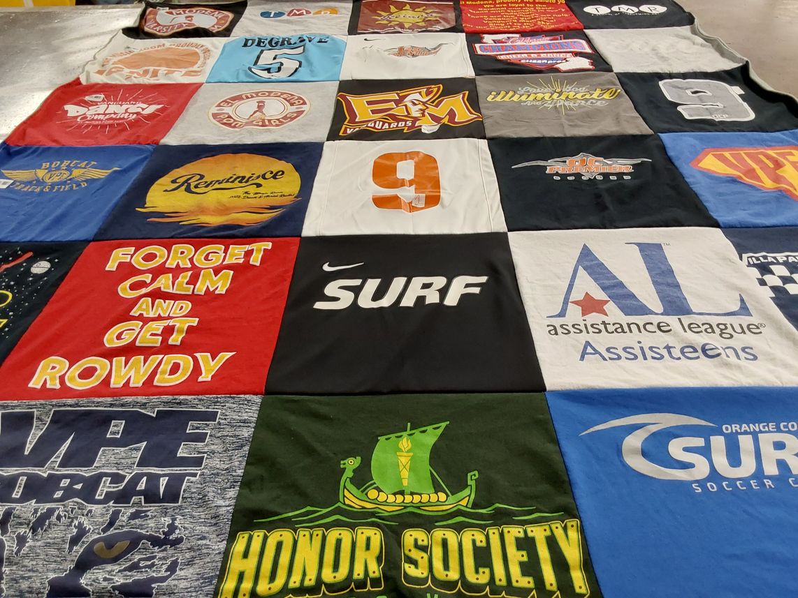 T-shirt quilt from vpe bobcats by Jeannette from CA