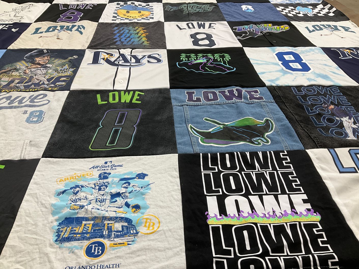 T-shirt quilt featuring tampa bay rays by Madison from TN