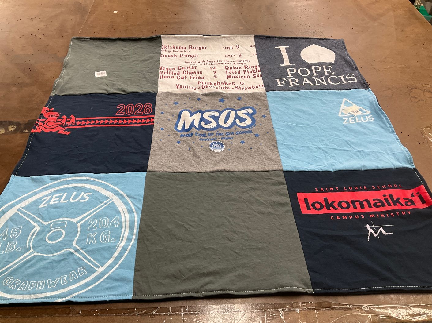 T-shirt quilt from saint louis school by Colin from HI
