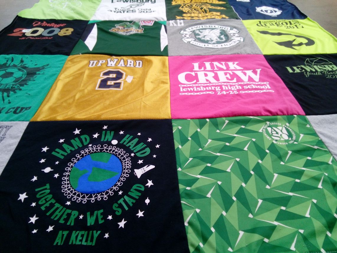 T-shirt quilt from lewisburg high school by Kimberlee from PA