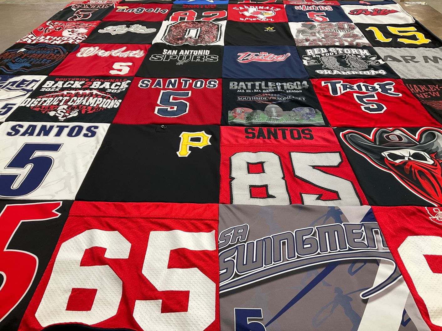 T-shirt quilt featuring southside cardinals by Leticia from TX