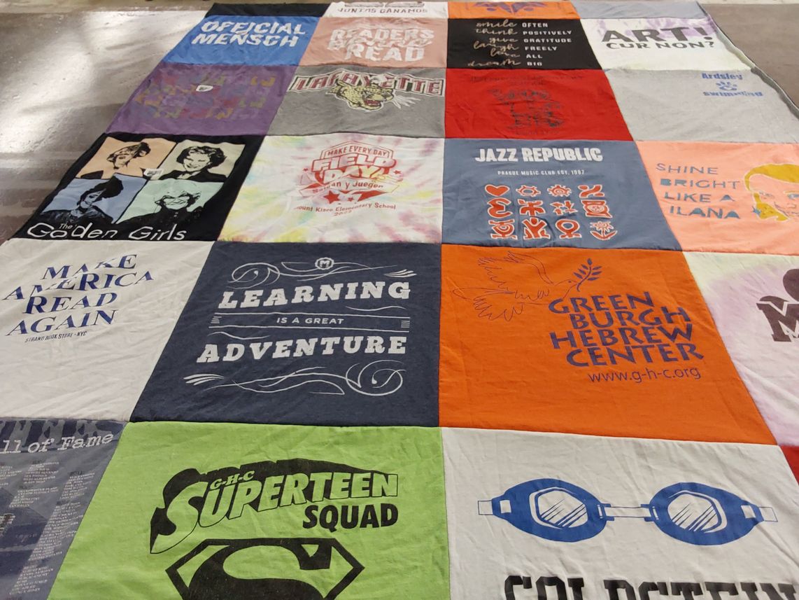 T-shirt quilt from kinsey elementary school by Ilana from NY