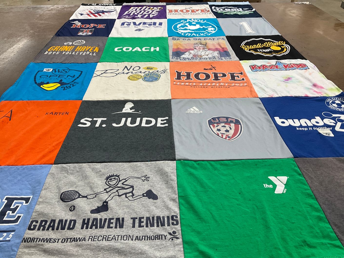 T-shirt quilt featuring grand haven boys volleyball by Erin from MI