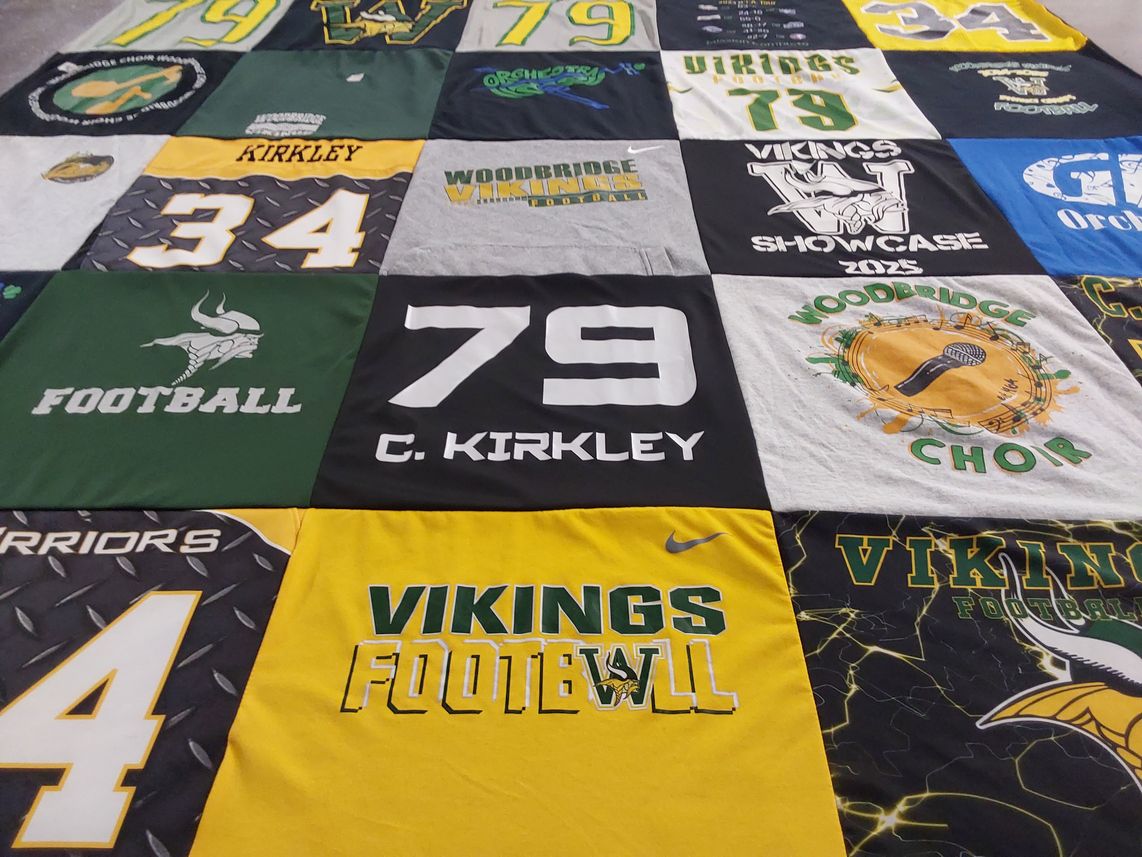 T-shirt quilt featuring woodbridge vikings football by Carrie.kirkley@gmail.com from VA