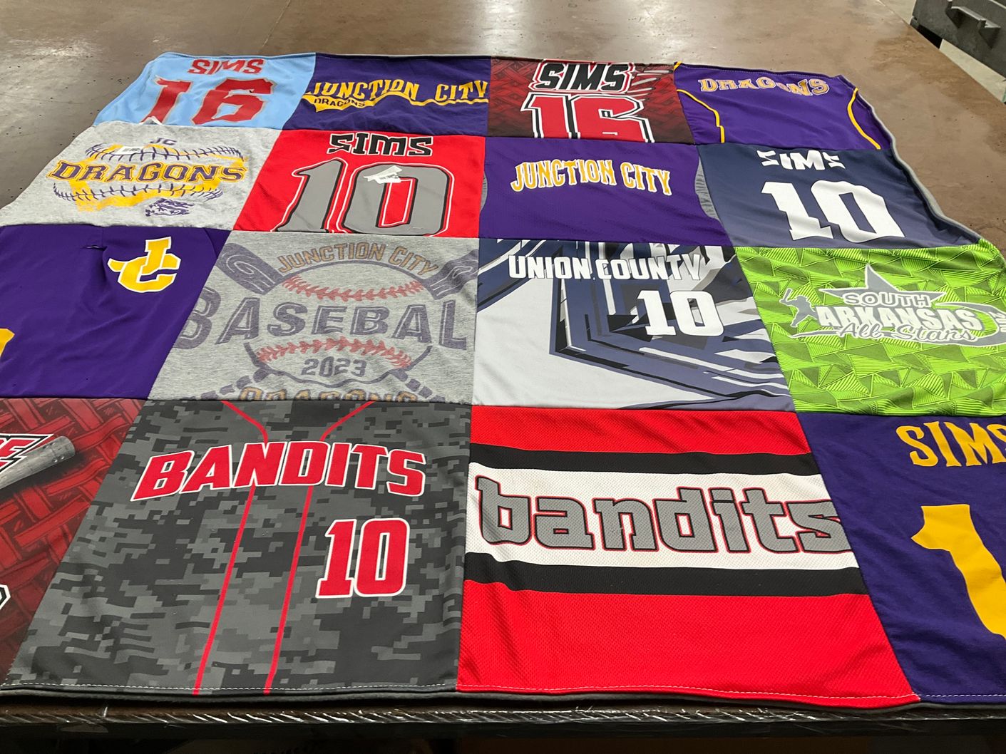 T-shirt quilt featuring dragons, bandits by Wendy from AR