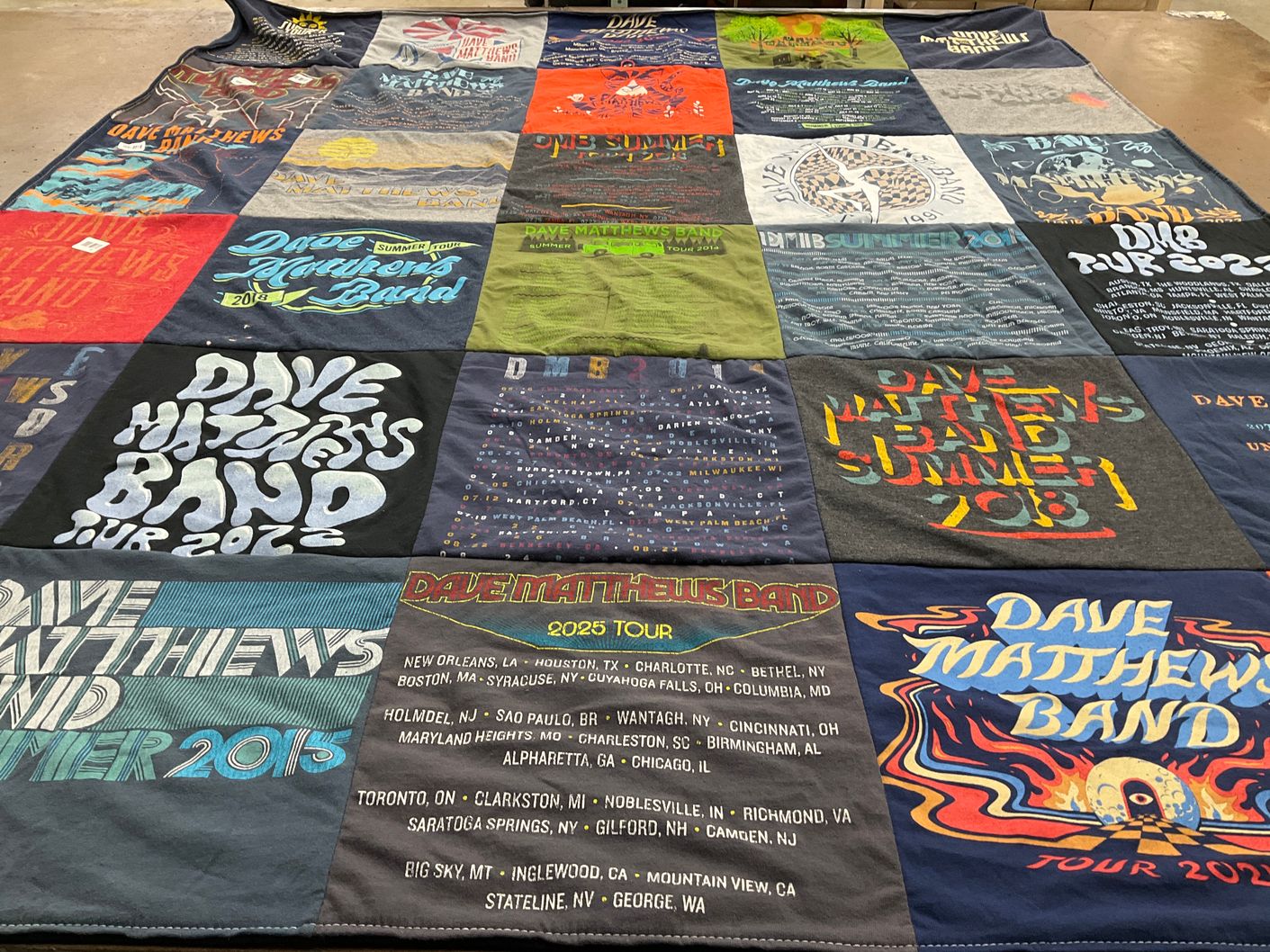 T-shirt quilt with music, concerts themes by nanLYN from FL