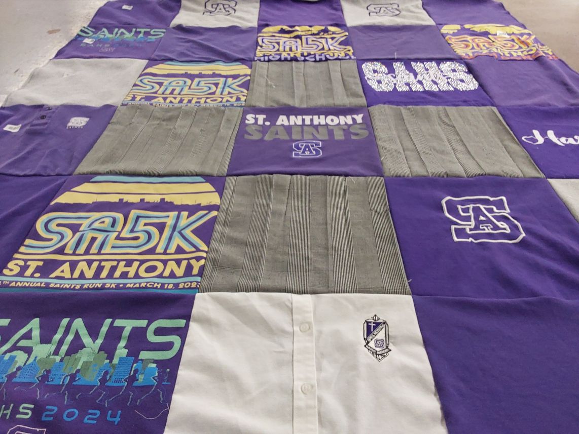 T-shirt quilt from st. anthony high school by Emily from CA