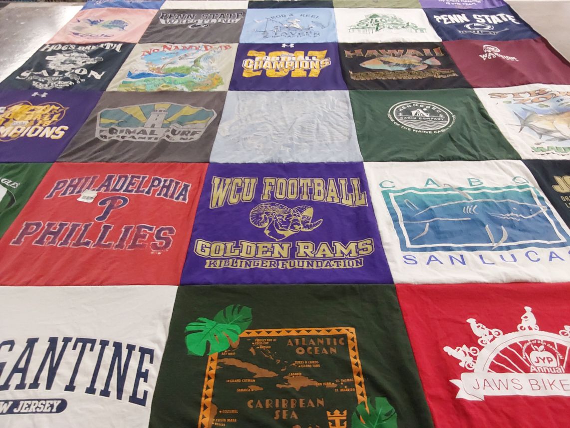 T-shirt quilt featuring west chester university football by Pamela from PA