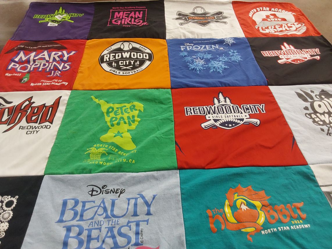 T-shirt quilt featuring redwood city girls softball by Kelley from CA