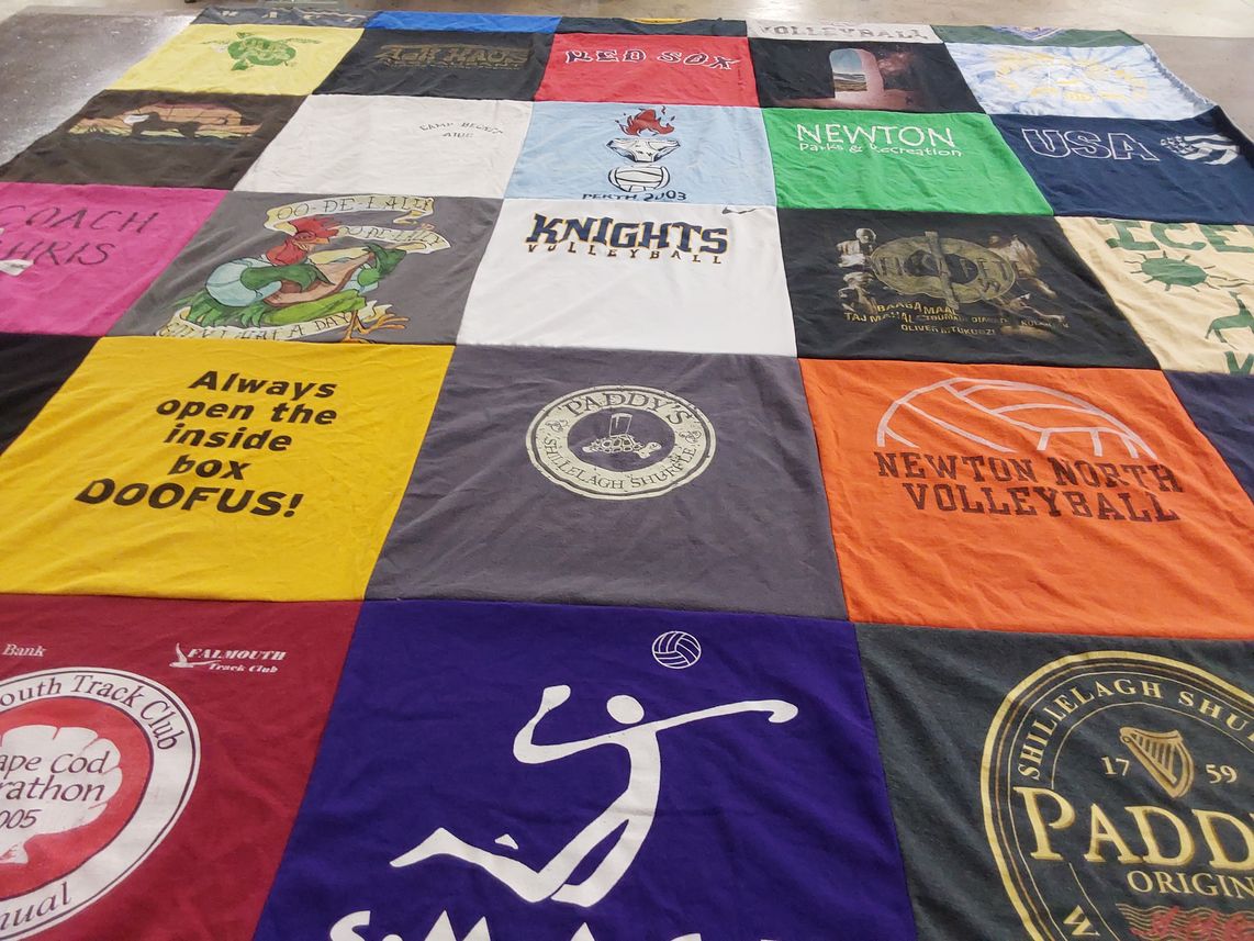 T-shirt quilt featuring newton north volleyball by Chris from MA