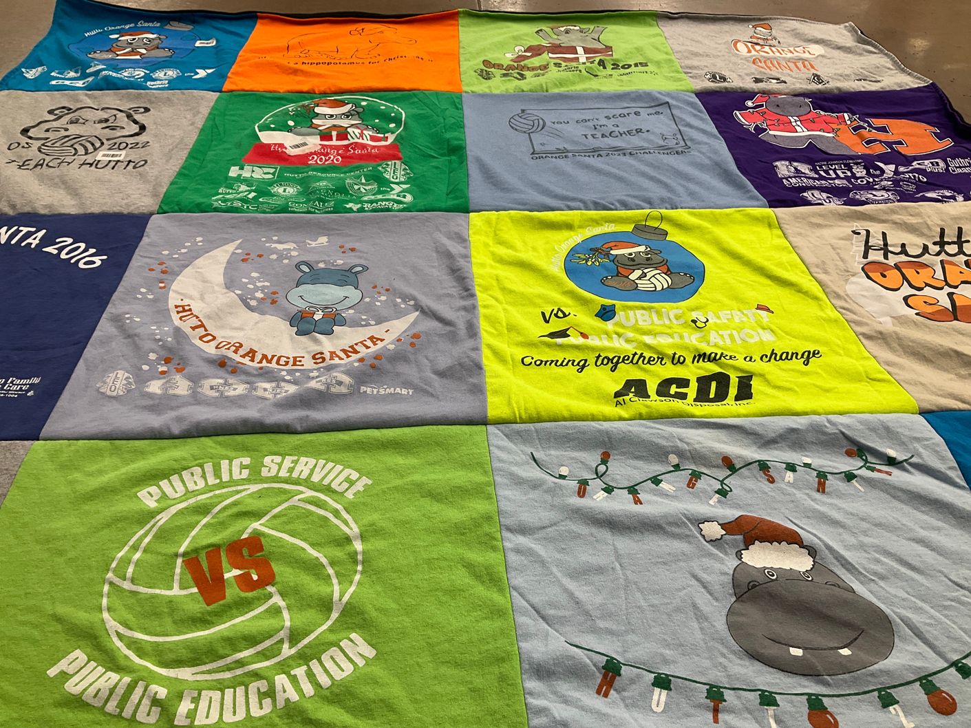 T-shirt quilt with education, community service themes by Melissa from TX