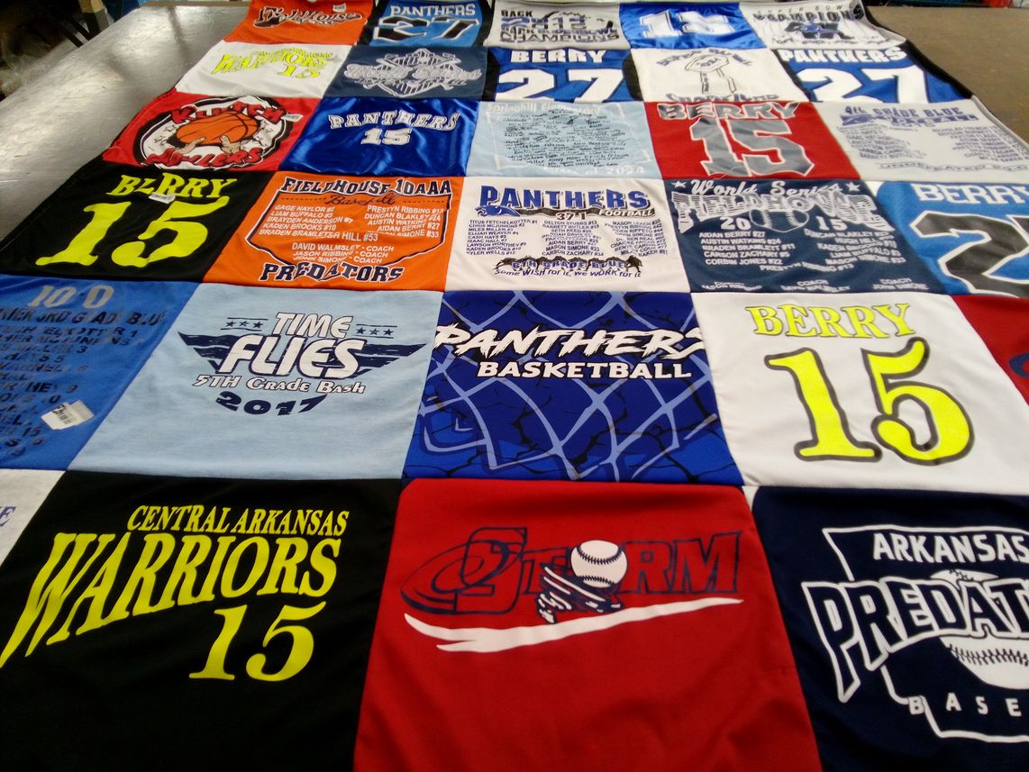 T-shirt quilt featuring panthers, predators by Marion from AR
