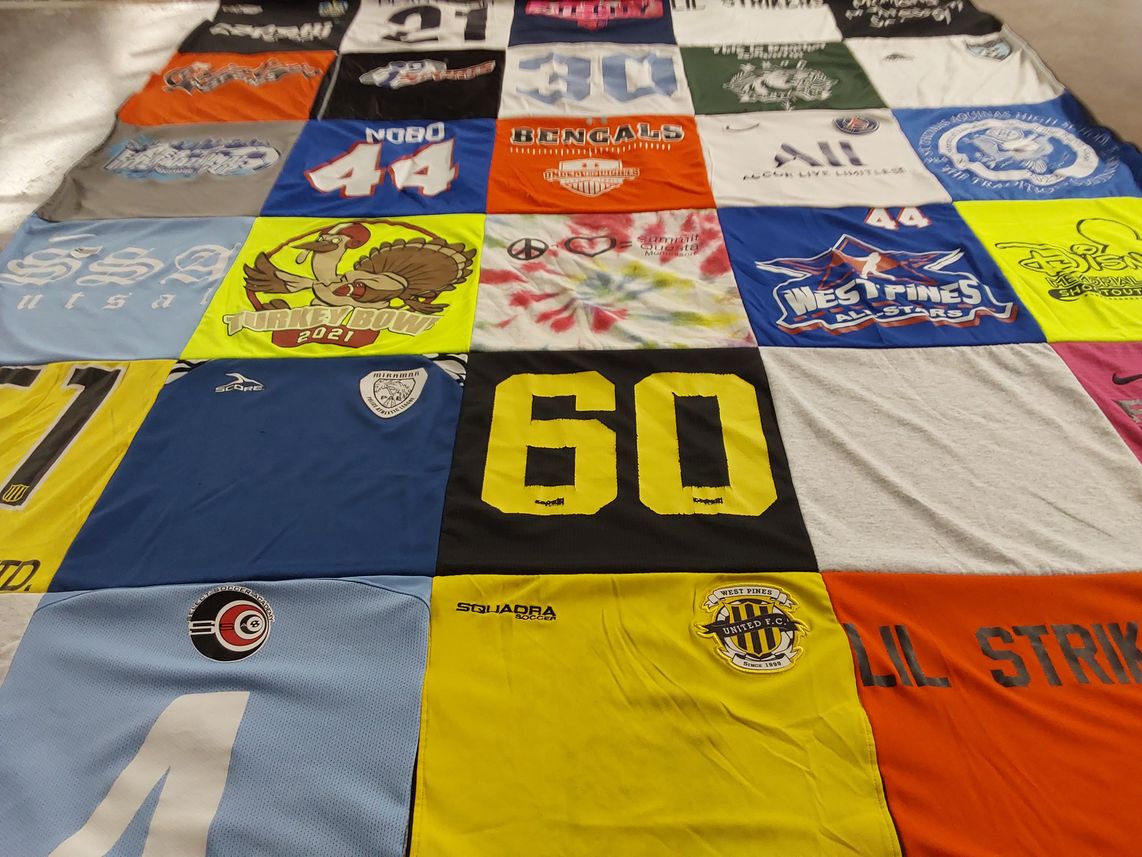 T-shirt quilt featuring west pines all stars, united f.c. by Lisa from FL