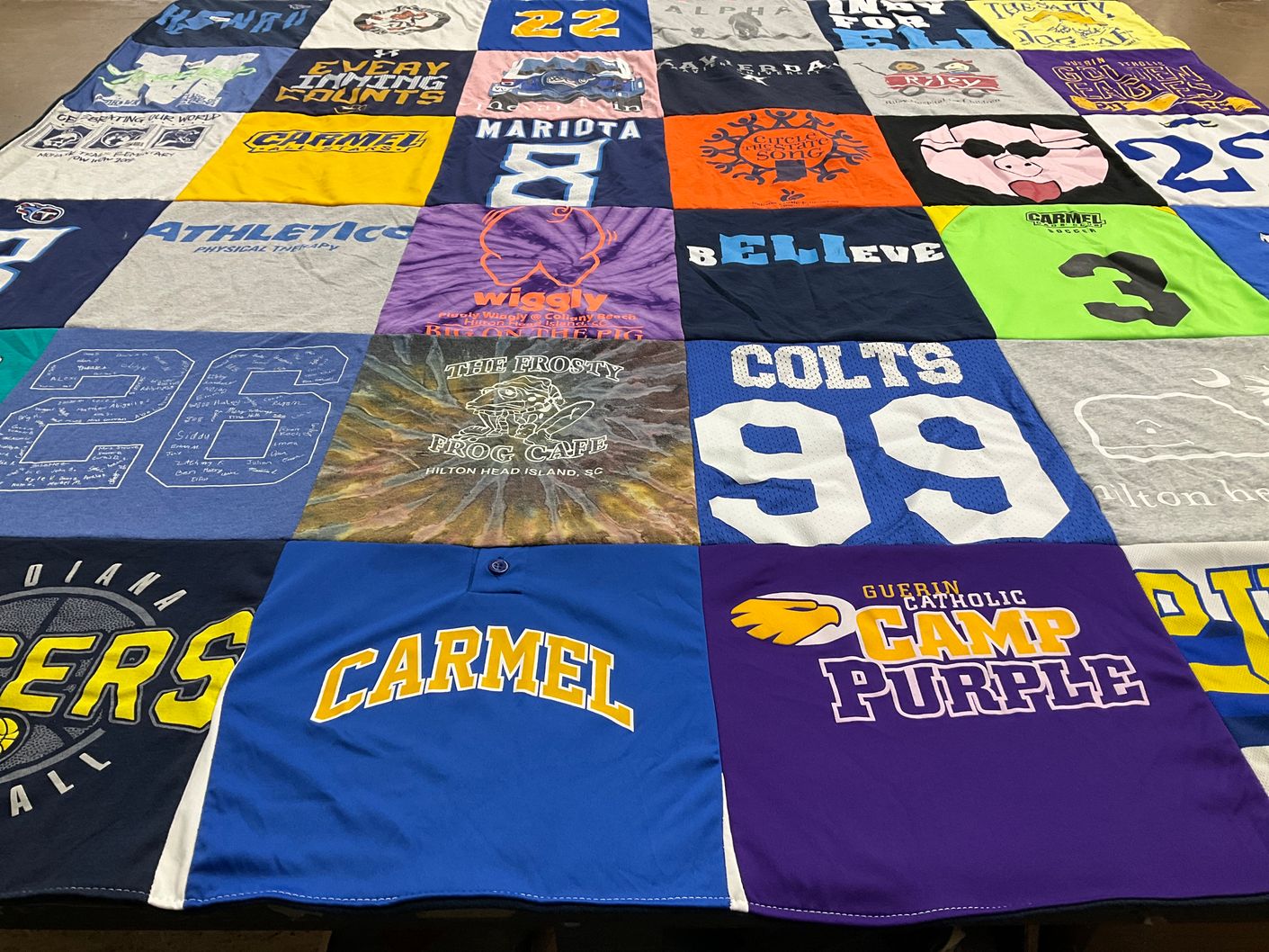 T-shirt quilt featuring indiana pacers by Kerrie from IN
