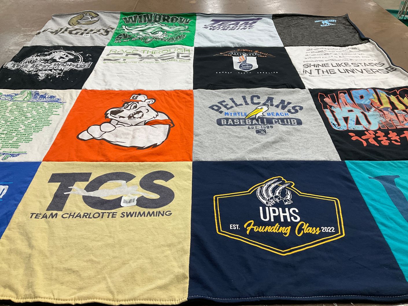 T-shirt quilt from university preparatory high school by Amy from NC