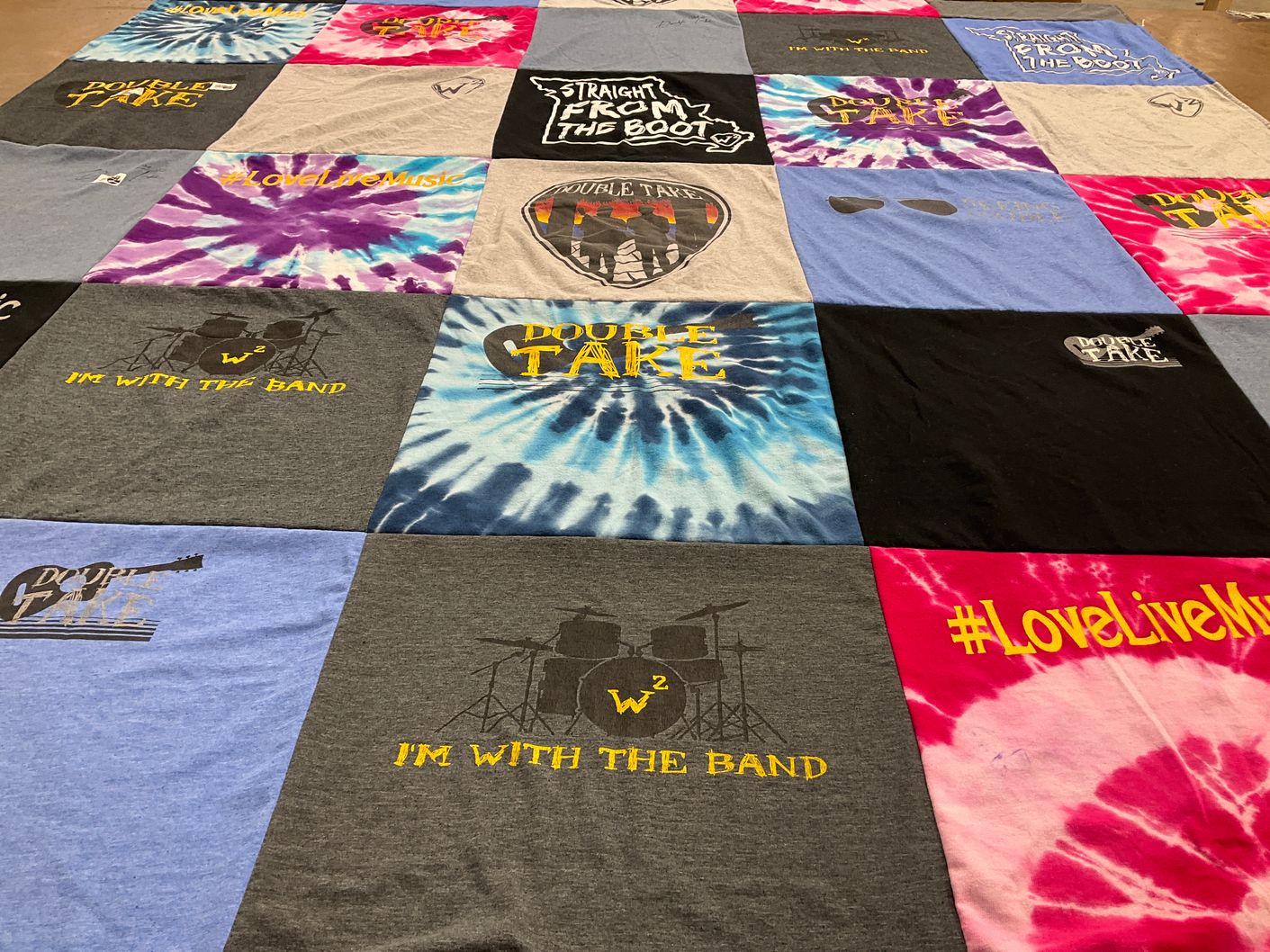 T-shirt quilt with music themes by Shelly from MO
