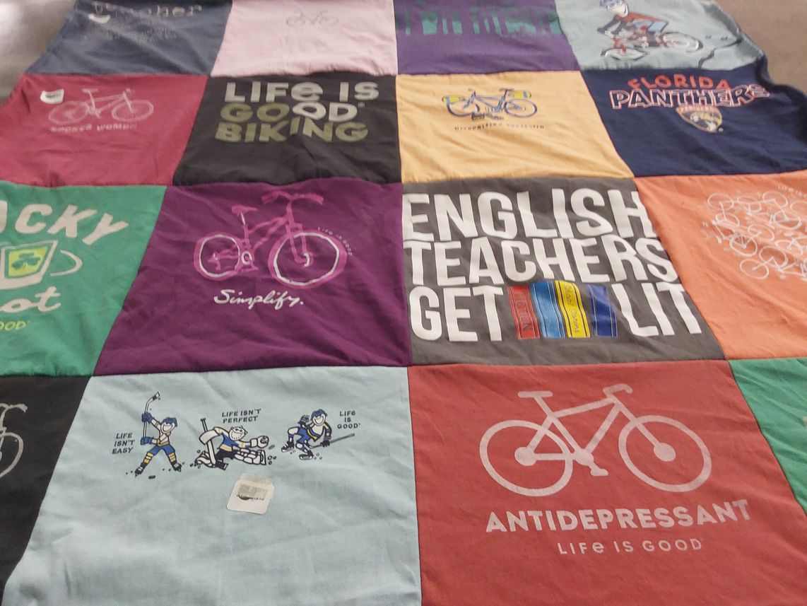 T-shirt quilt featuring florida panthers by Christine from FL