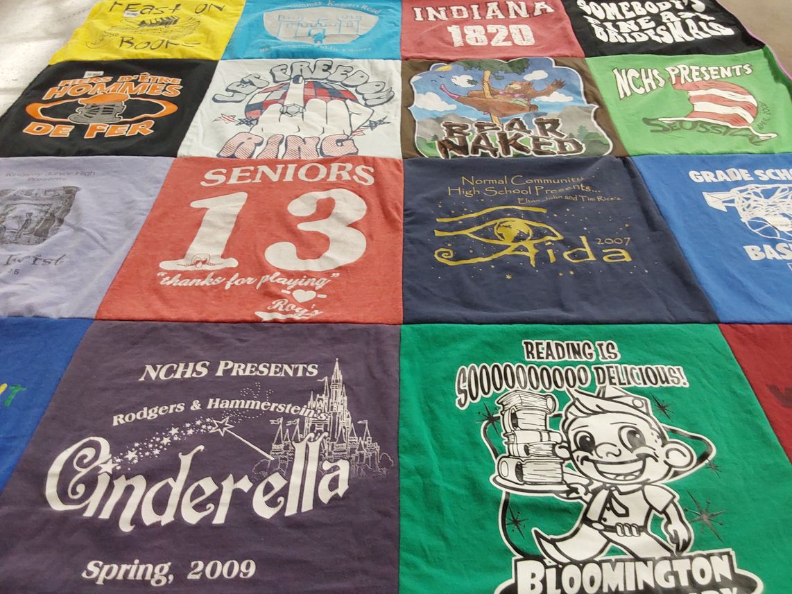 T-shirt quilt from normal communities high school by Heather from CA