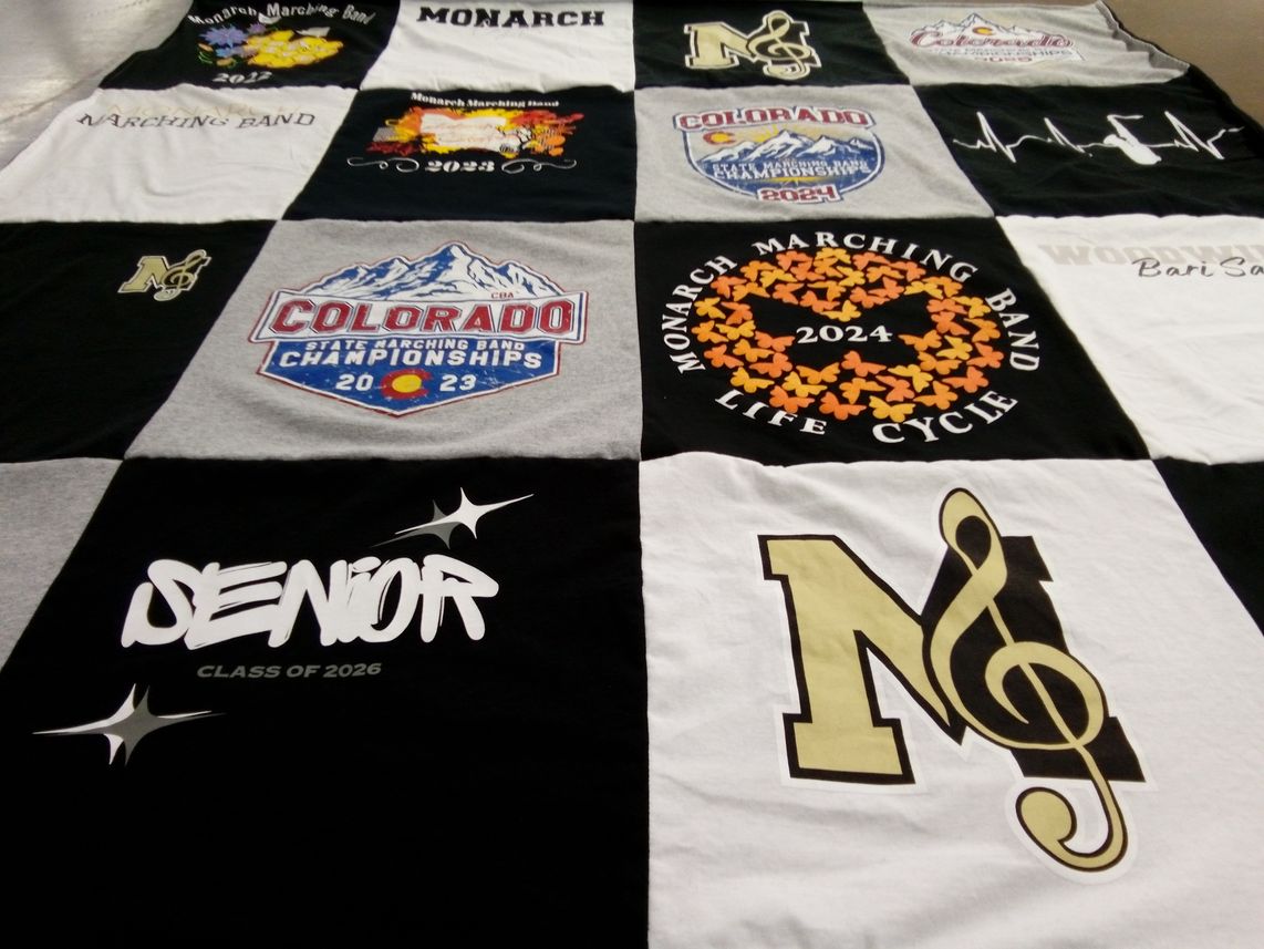 T-shirt quilt from monarch high school by Catherine from CO
