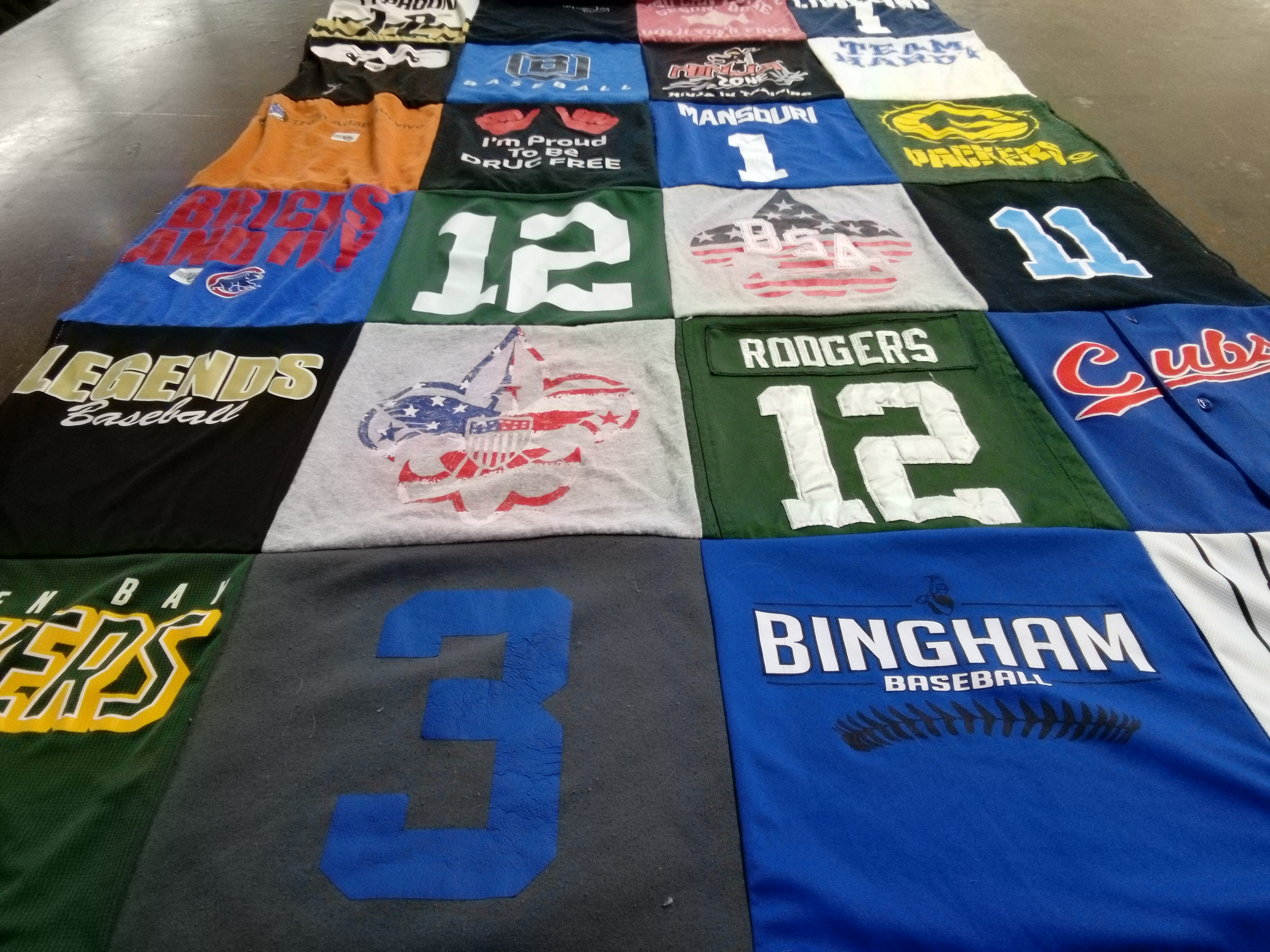 T-shirt quilt from bingham high school by melinda from UT