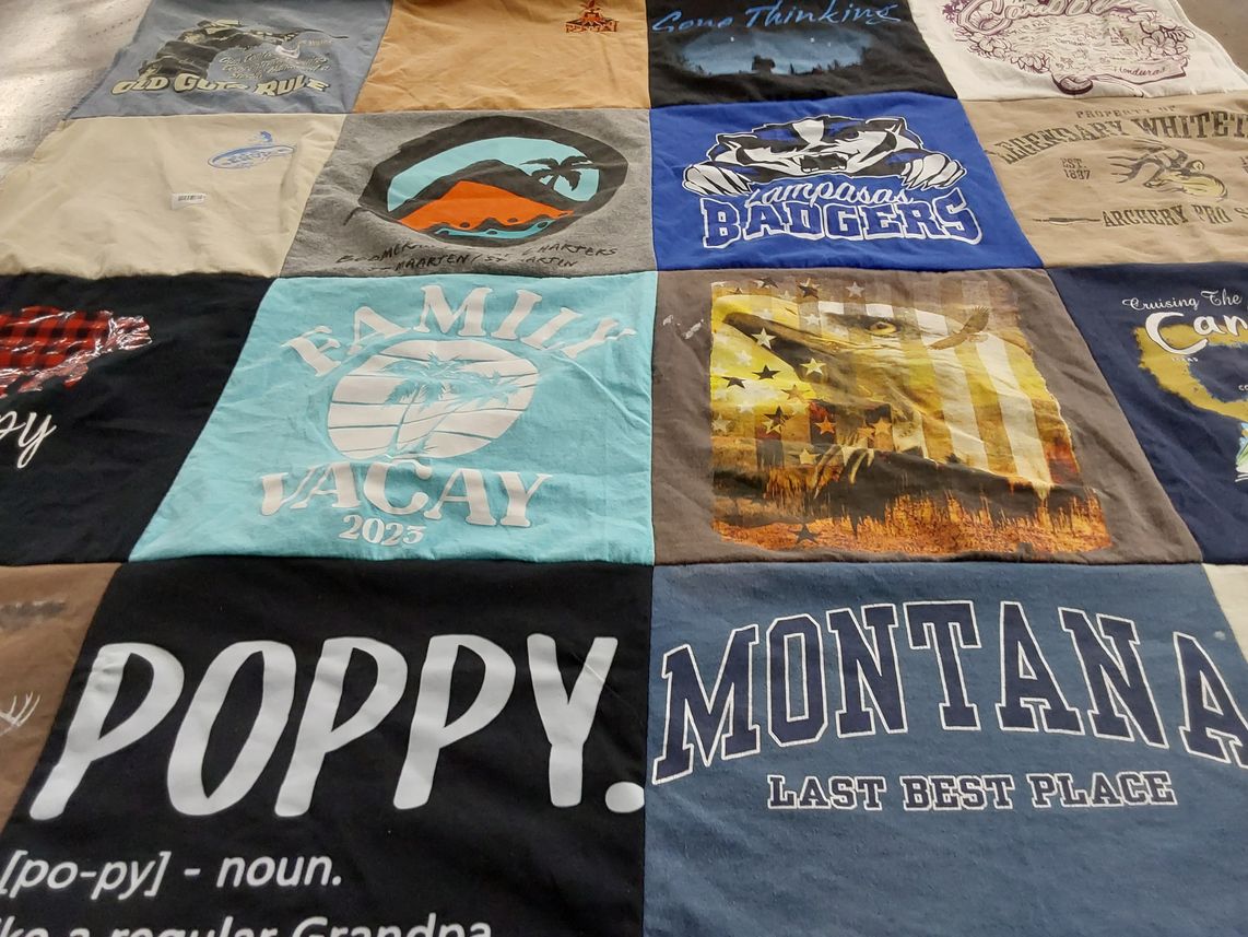 T-shirt quilt from campus badgers by Barbara from TX