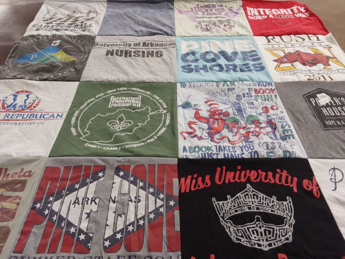 T-shirt quilt from university of arkansas by Catherine from TX