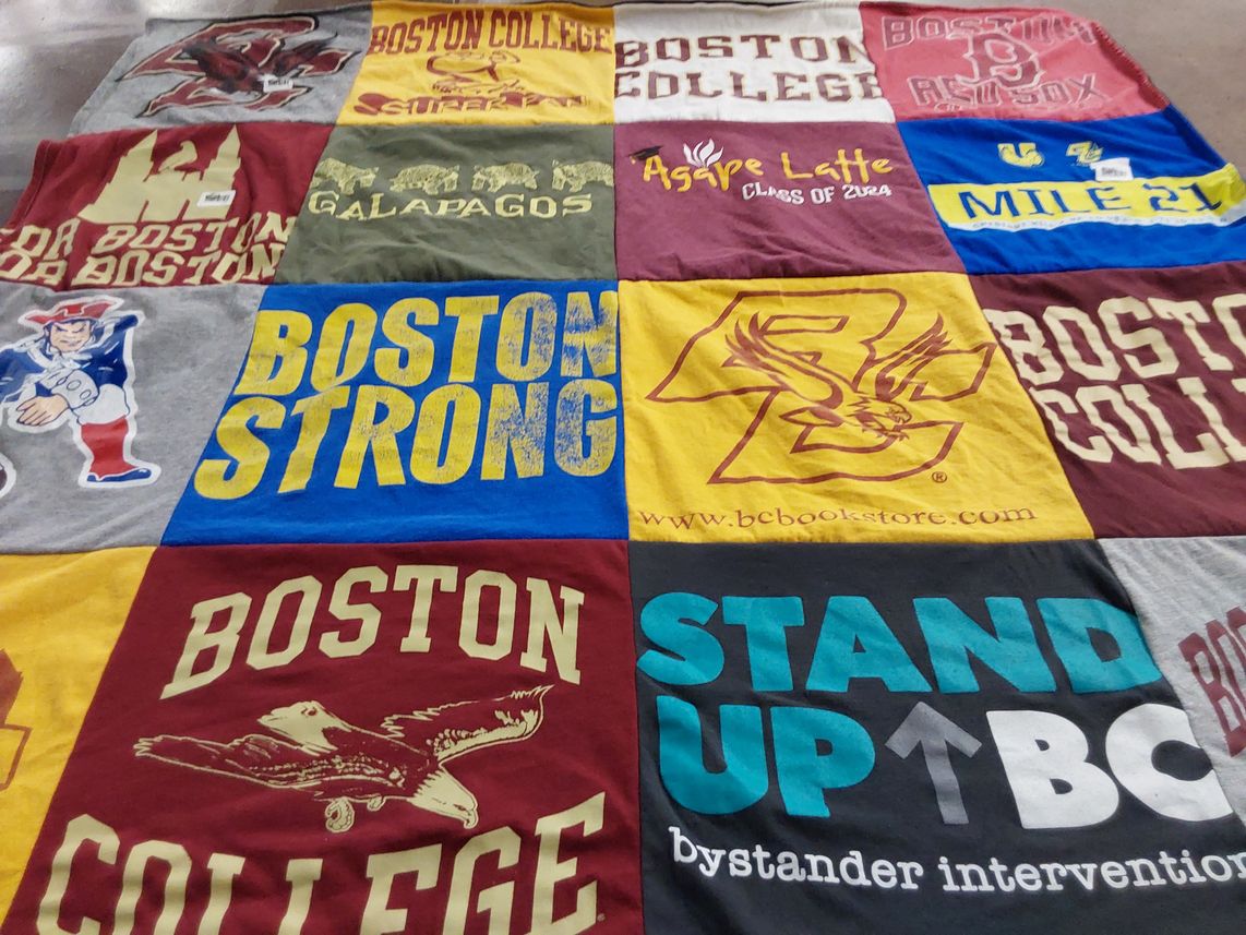 T-shirt quilt featuring boston red sox by Erin from CT