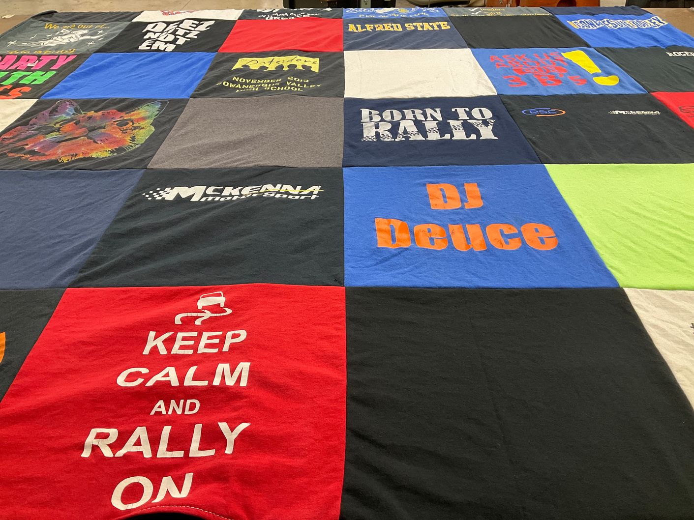 T-shirt quilt from alfred state university by Faun from PA