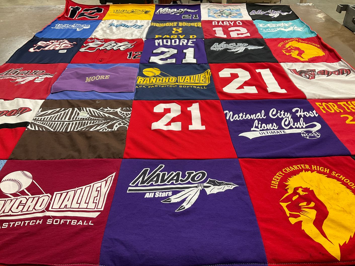 T-shirt quilt featuring navajo all stars by William from NV