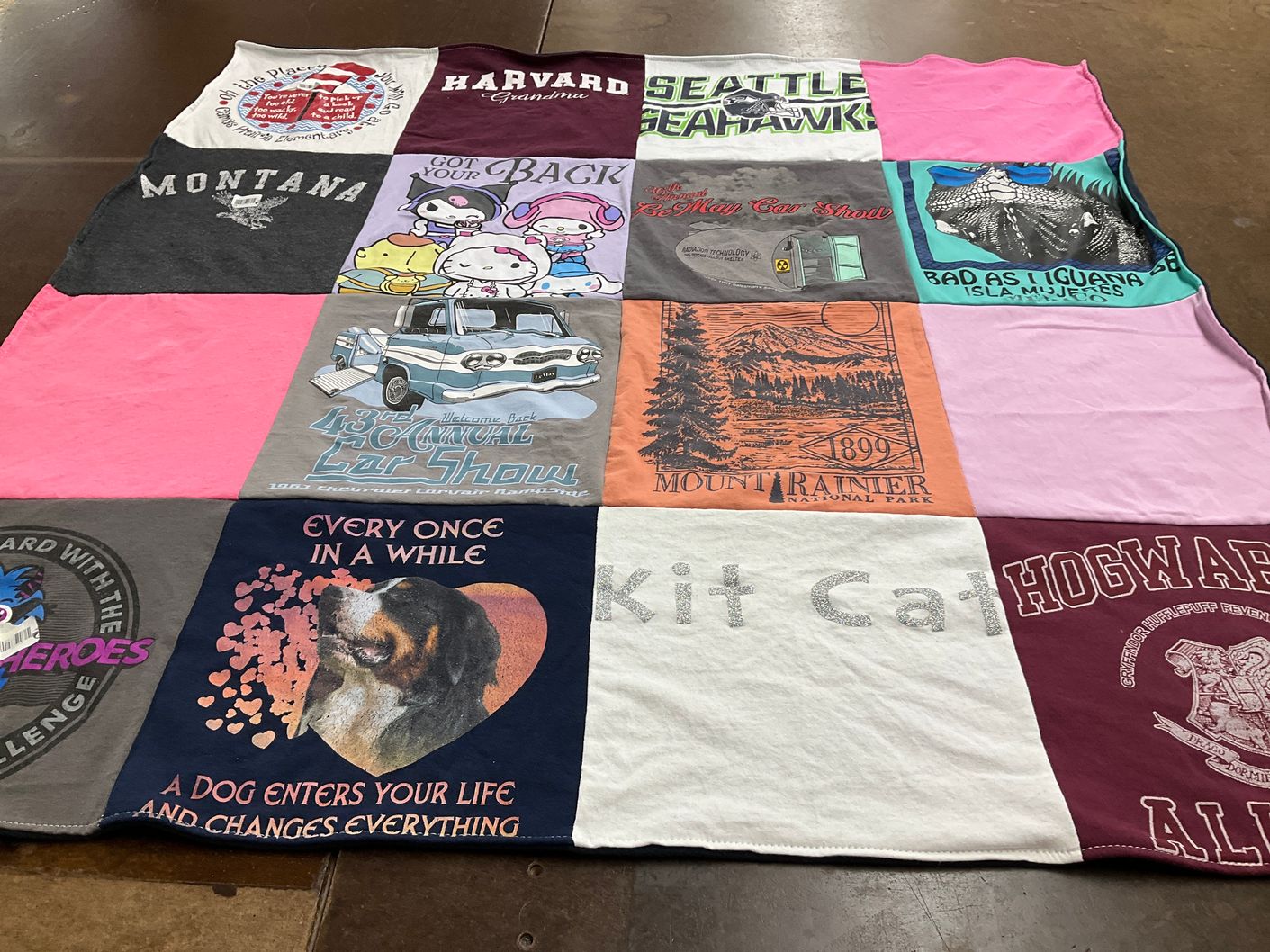 T-shirt quilt featuring seattle seahawks by Kitty from WA