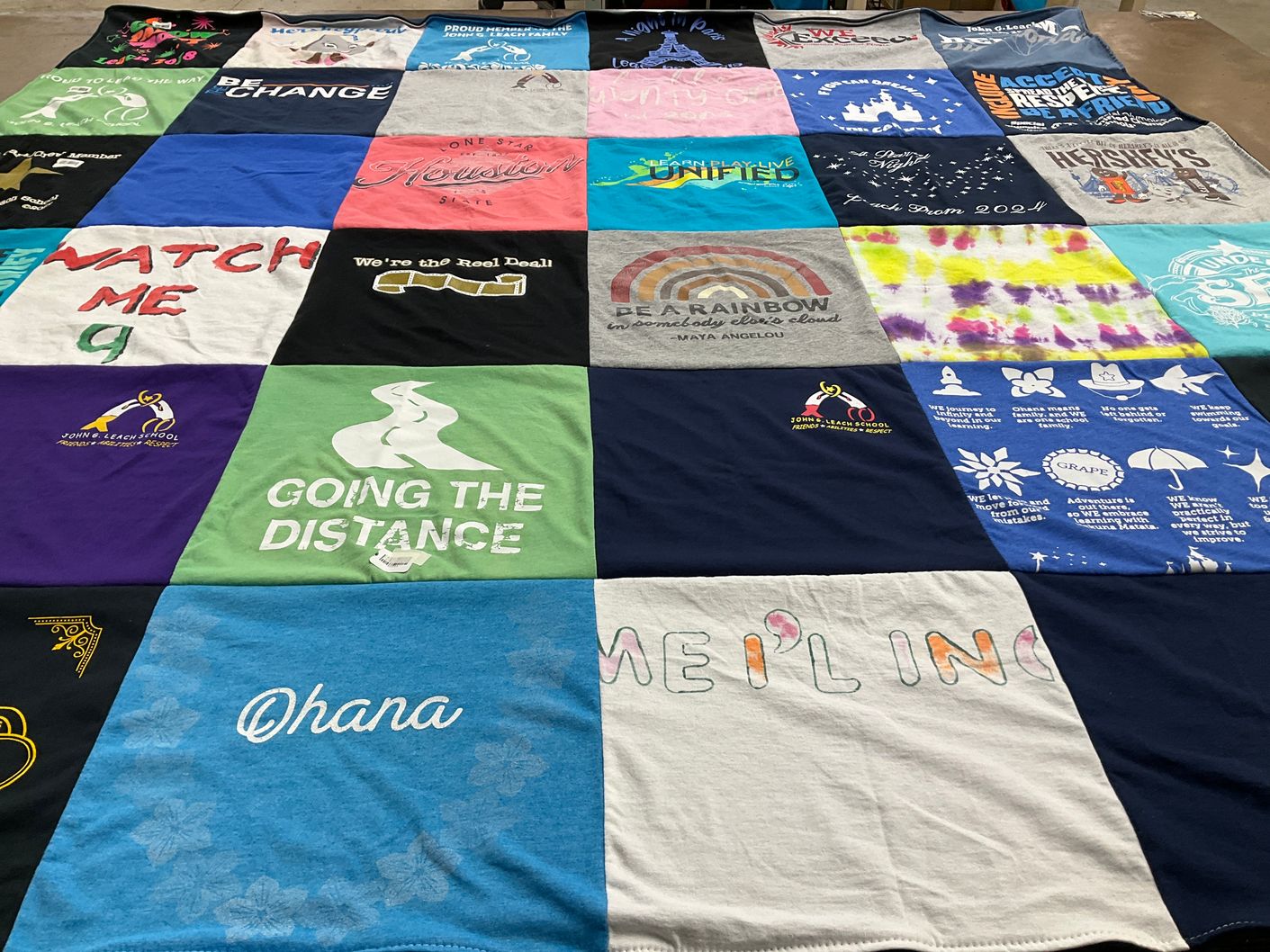 T-shirt quilt from john a. johnson school by Tina from DE