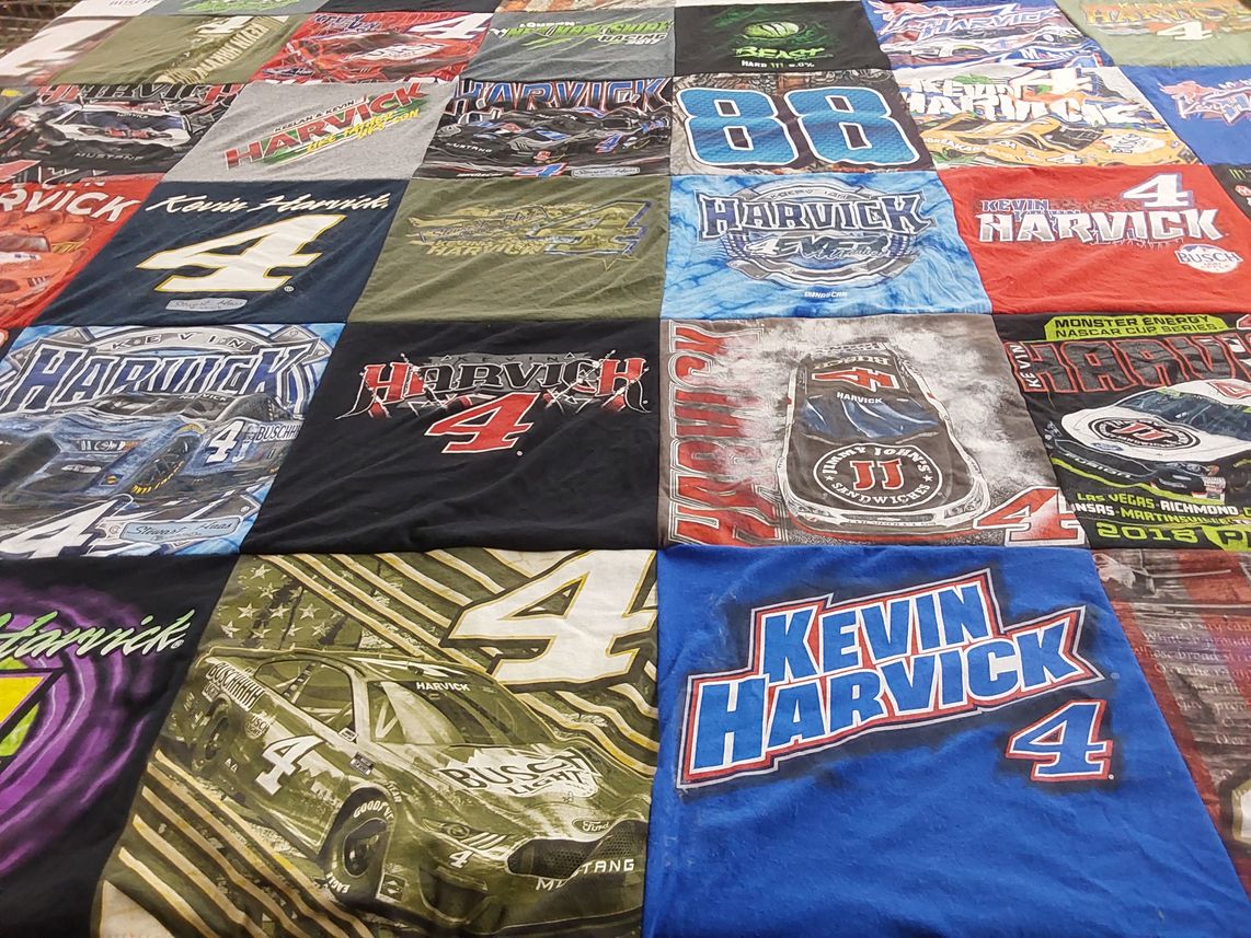 T-shirt quilt with nascar, racing themes by Robert from NY