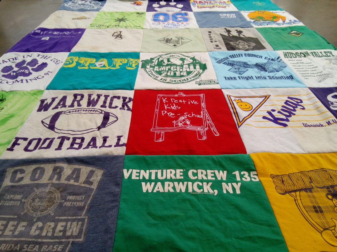 T-shirt quilt from warwick high school by Katherine from NY