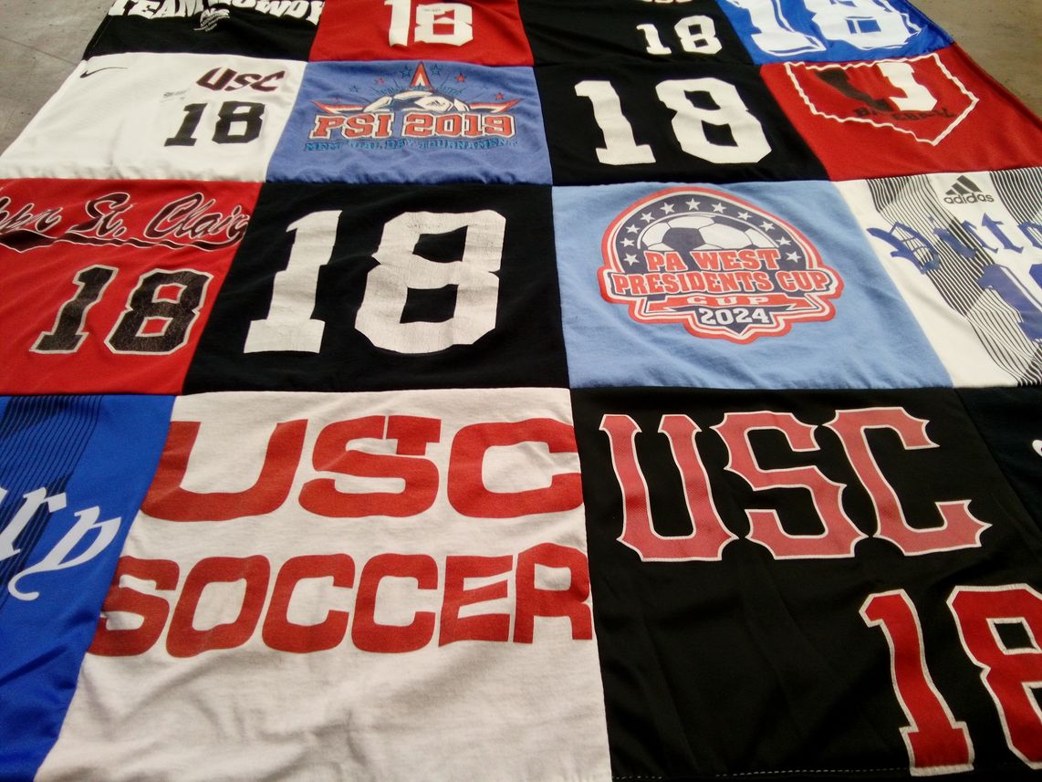 T-shirt quilt featuring university of southern california soccer by Kimberly from PA