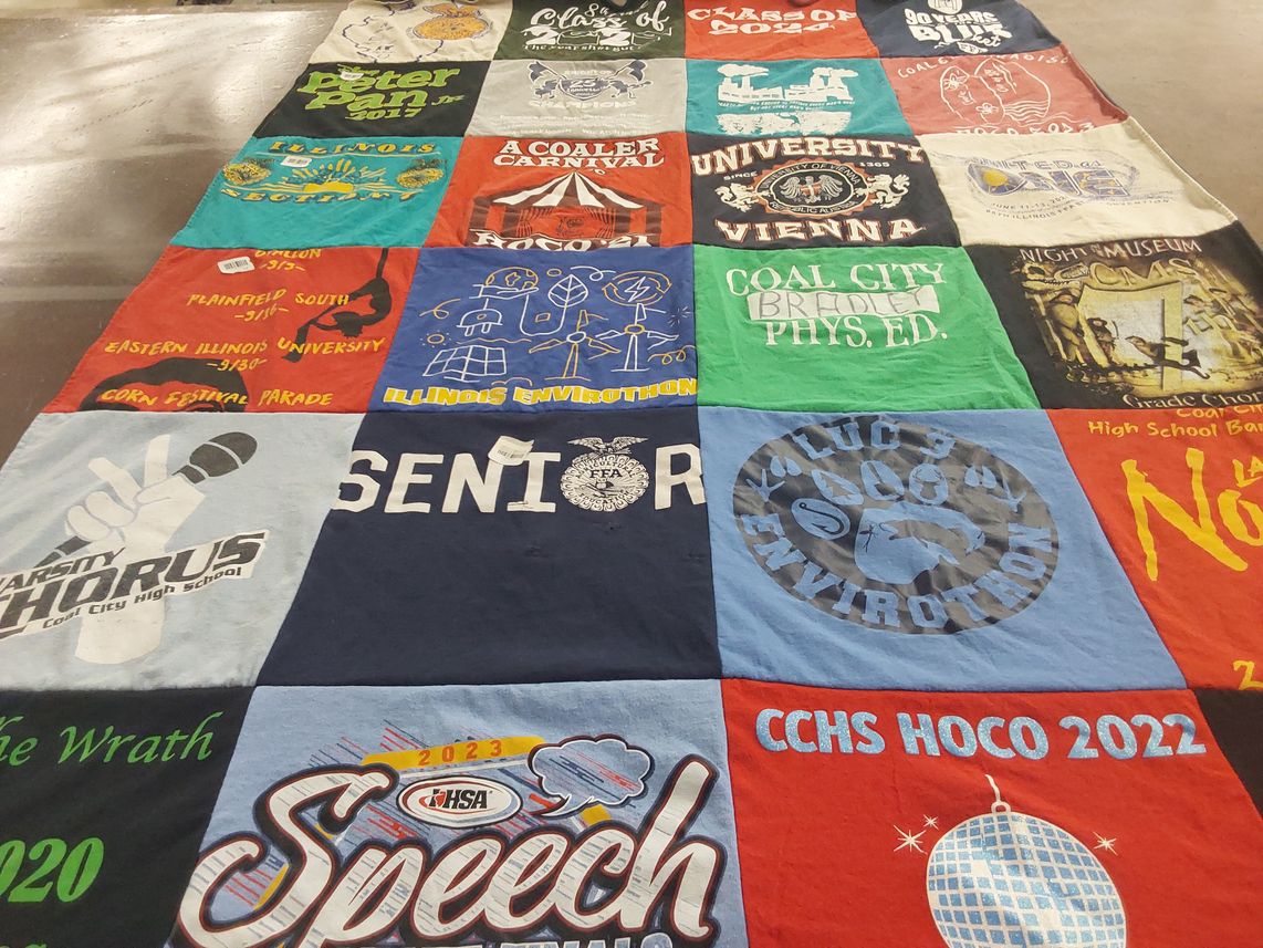 T-shirt quilt featuring cool city high school by Pamela from IL